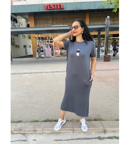 TEDY GRİ ELBİSE 