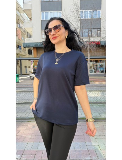 MODAL KUMAŞ LACİVERT TŞİÖRT