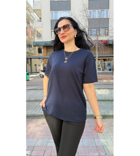 MODAL KUMAŞ LACİVERT TŞİÖRT