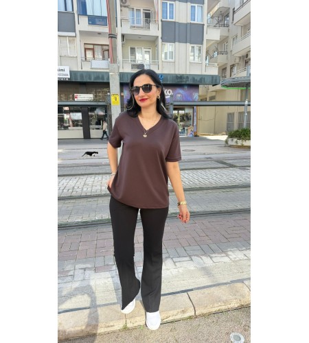 V YAKA TŞÖRT GENİŞ KALIP 