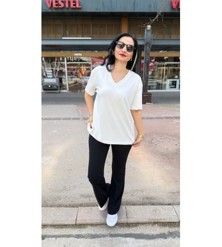 MODAL KUMAŞ V YAKA GENİŞ KALIP 