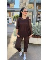 FİLE DETAYLI TASARIM TAKIM KAHVERENGİ 